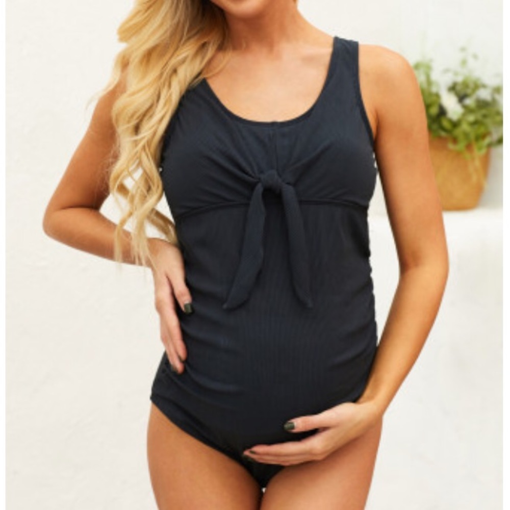 Black Maternity One-Piece Swimsuit